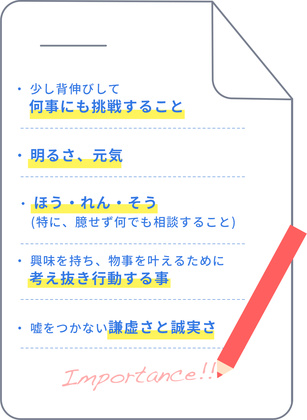 新入社員に一番大事だと思うことは何ですか?